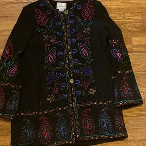 Beautiful Embroidered Black Linea Jacket by Louis Dell'Olio
